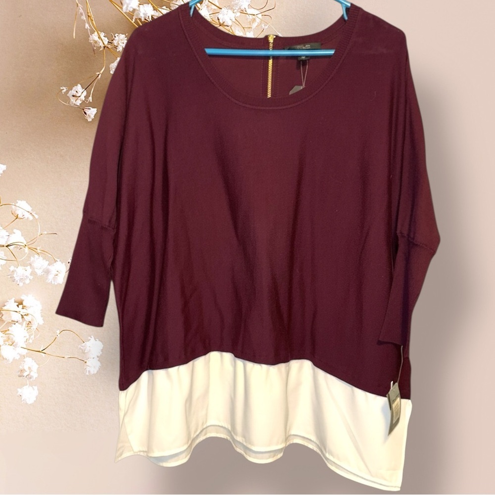 🌺STYLE & CO. VINTAGE SOUL DRIED PLUM HALF ZIP BACK SWEATER